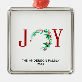 ジョイクリスマスハーフリースホリデーウォーターカラー メタルオーナメント