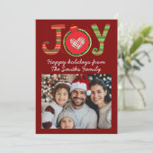 ジョイクリスマスファミリーの雪の結晶パターン シーズンカード (スタンド正面)