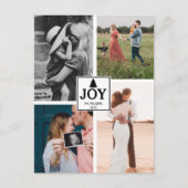 ジョイクリスマスファミリーフォトコラージュクリスマス シーズンポストカード (正面)