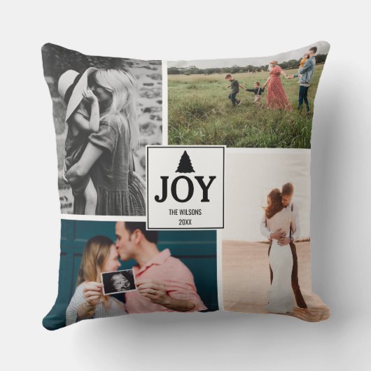 ジョイクリスマスファミリーフォトコラージュ クッション (裏面)