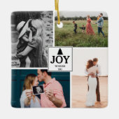 ジョイクリスマスファミリーフォトコラージュ セラミックオーナメント (正面)
