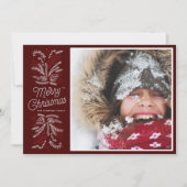 ジョイクリスマスホリデーフラットカードの大枝 招待状 (正面)