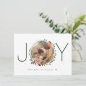 ジョイクリスマスリースハッピーホリデーズフォトカード サンキューカード (スタンド正面)