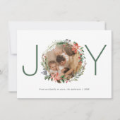 ジョイクリスマスリースハッピーホリデーズフォトカード サンキューカード (正面)