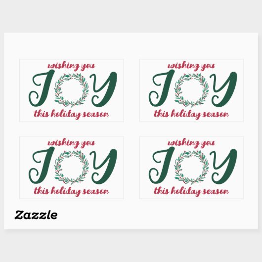 ジョイクリスマスリースハンドドローカスタムド 長方形シール (シート)