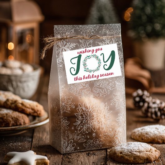 ジョイクリスマスリースハンドドローカスタムド 長方形シール