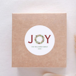 ジョイクリスマスリースファミリー名 ラウンドシール