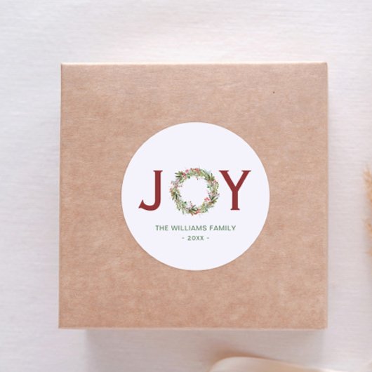ジョイクリスマスリースファミリー名 ラウンドシール