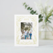 ジョイクリスマスリースフォトグリーン ポストカード (スタンド正面)