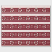 ジョイクリスマスリースブルゴーニュパーソナライズされた ラッピングペーパー (フラット)