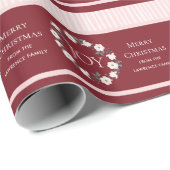 ジョイクリスマスリースブルゴーニュパーソナライズされた ラッピングペーパー (ロールコーナー)