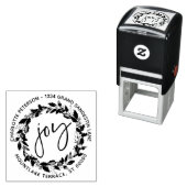 ジョイクリスマスリースラウンド差出人住所 セルフインキングスタンプ (インサイチュ)