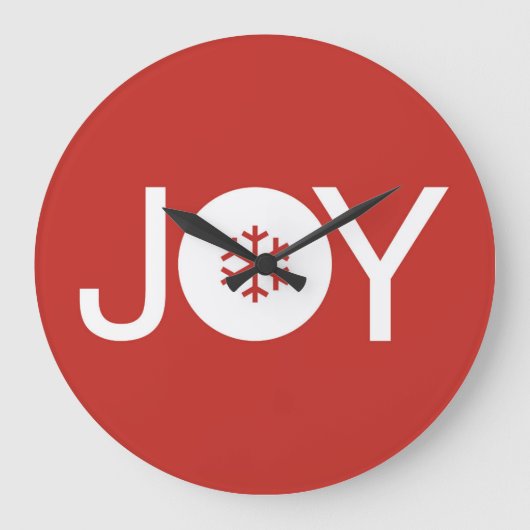 ジョイクリスマスレッドラージクロック ラージ壁時計 (正面)