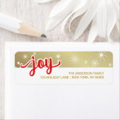 ジョイクリスマスレッド金ゴールドハンドスクリプト差出人住所 ラベル (インサイチュ)