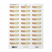 ジョイクリスマスレッド金ゴールドハンドスクリプト差出人住所 ラベル (フルシート)