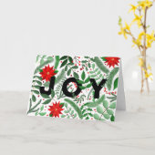 ジョイクリスマス植物学(白)の折り畳み式の祝日 カード (黄色い花)