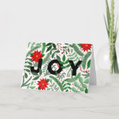 ジョイクリスマス植物学(白)の折り畳み式の祝日 カード (正面)