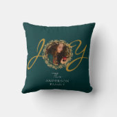 ジョイクリスマス金ゴールドフォトグリーン クッション (裏面)