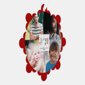 ジョイクリスマス4フォトコラージファミリー写真 オーナメントカード (右)