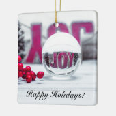 ジョイグラスボールホリデーコレクション セラミックオーナメント (左)