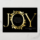 ジョイゴールドフォイル葉ベリーリースフォトブラック 箔シーズンカード (正面)