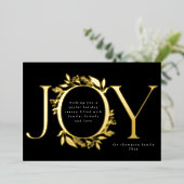 ジョイゴールドフォイル葉ベリーリースフォトブラック 箔シーズンカード (立ち正面)