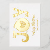 ジョイシルバー金ゴールドバラゴールドフォイルクリスマスカード 箔シーズンカード (正面)