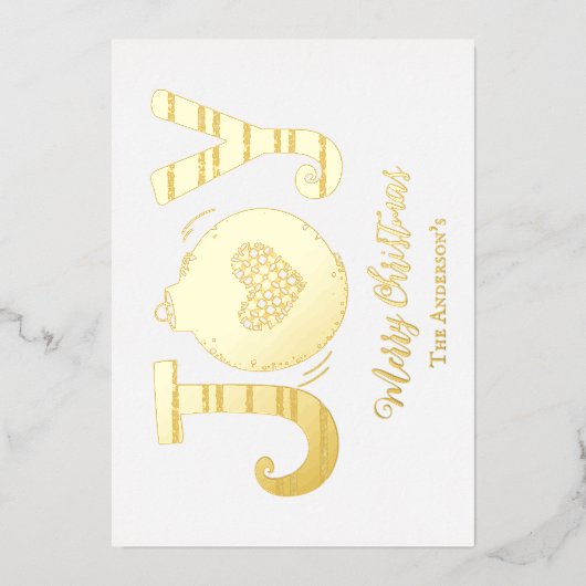 ジョイシルバー金ゴールドバラゴールドフォイルクリスマスカード 箔シーズンカード (正面)