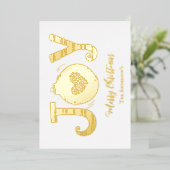 ジョイシルバー金ゴールドバラゴールドフォイルクリスマスカード 箔シーズンカード (立ち正面)