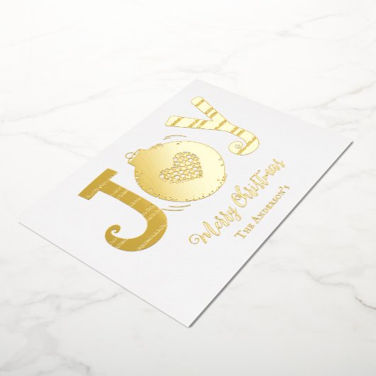 ジョイシルバー金ゴールドバラゴールドフォイルクリスマスカード 箔シーズンカード (回転した状態)