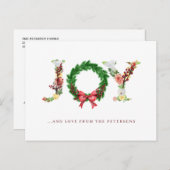 ジョイシンプルクリスマスリースタイポグラフィ シーズンポストカード (正面/裏面)