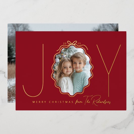 ジョイシンプルンボーレッド波状写真 箔シーズンカード (正面/裏面)