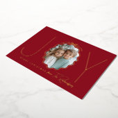 ジョイシンプルンボーレッド波状写真 箔シーズンカード (回転した状態)