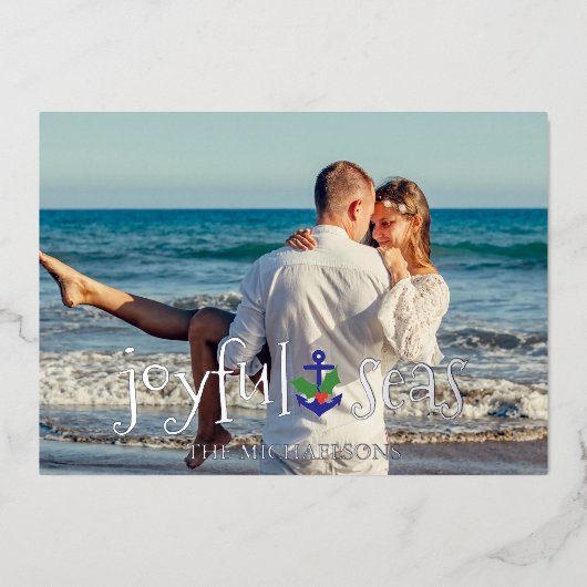 ジョイシーズビーチ航海のクリスマス 箔シーズンカード (正面)