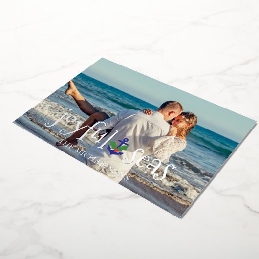 ジョイシーズビーチ航海のクリスマス 箔シーズンカード (回転した状態)