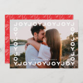 ジョイジョイジョイジョイフレームホリデークリスマスフォトカード シーズンカード (正面/裏面)