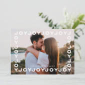 ジョイジョイジョイジョイフレームホリデークリスマスフォトカード シーズンカード (スタンド正面)