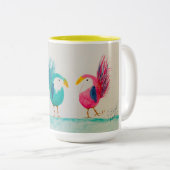 ジョイスお洒落の鳥!水彩付きマグカップ ツートーンマグカップ (正面右)