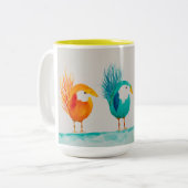 ジョイスお洒落の鳥!水彩付きマグカップ ツートーンマグカップ (正面左)