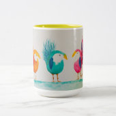 ジョイスお洒落の鳥!水彩付きマグカップ ツートーンマグカップ (中央)