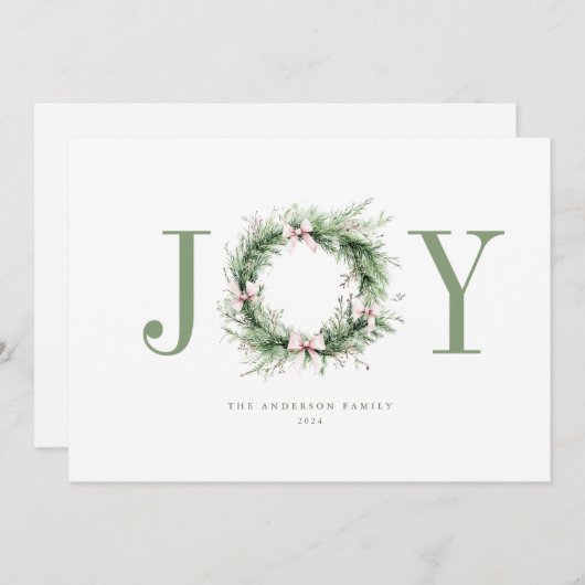 ジョイスイートウォーターカラーリースクリスマスカード シーズンカード (正面/裏面)