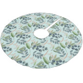 ジョイスクリプトグリーンセージフローラ葉クリスマス ブラッシュドポリエステルツリースカート (アングル)