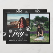 ジョイスクリプトチャルクボードクリスマスの雪かき写真 シーズンカード (正面/裏面)