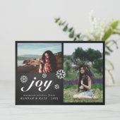 ジョイスクリプトチャルクボードクリスマスの雪かき写真 シーズンカード (スタンド正面)