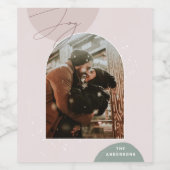 ジョイスクリプトホリデイ | 家族モダンのクリスマス写真 ワインラベル (シングルラベル)