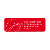 ジョイスクリプトレッドクリスマスホリデー差出人住所 ラベル (正面)