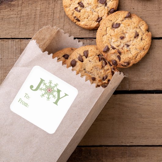 ジョイススノーフレークフェスティバルカラフルホリデートゥア スクエアシール