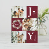 ジョイスタイリッシュトモダンコラージュ | 赤いクリスマス シーズンカード (スタンド正面)