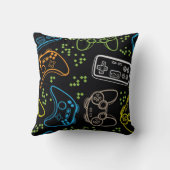 ジョイスティックを使ったシームレスな明るいパターン。ゲーム・クー クッション (裏面)