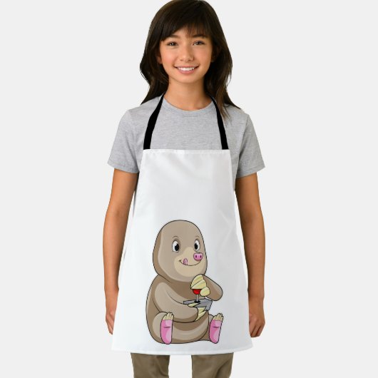 ジョイスティックを使用したゲーマーとしてのモグラ エプロン (インサイチュ)